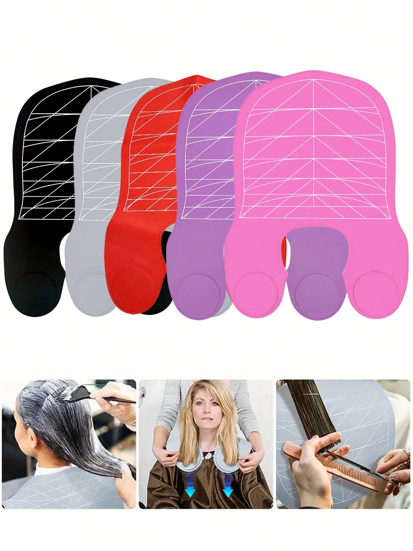 1 Silicone Multifunctional Shawl, Waterproof And Anti-Static Cutting And Dyeing Set, Salon Hair Salon Cutting And Dyeing Set, Men's, Women's And Children's Hairstyles For Family Salons And Travel, As