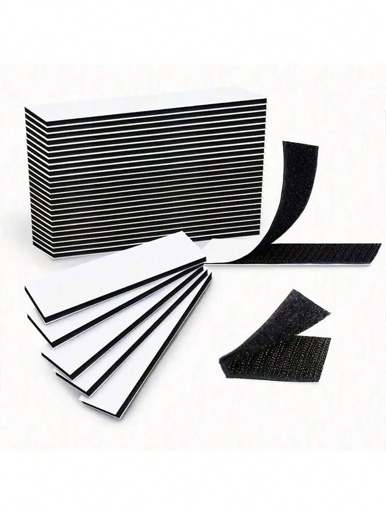 10/20/40/60pcs Self Adhesive Hook And Loop Strips, Sticky Back Tape Fastener, Heavy Duty Mounting Strips For Home Or Office Use- Instead Of Holes And Screws