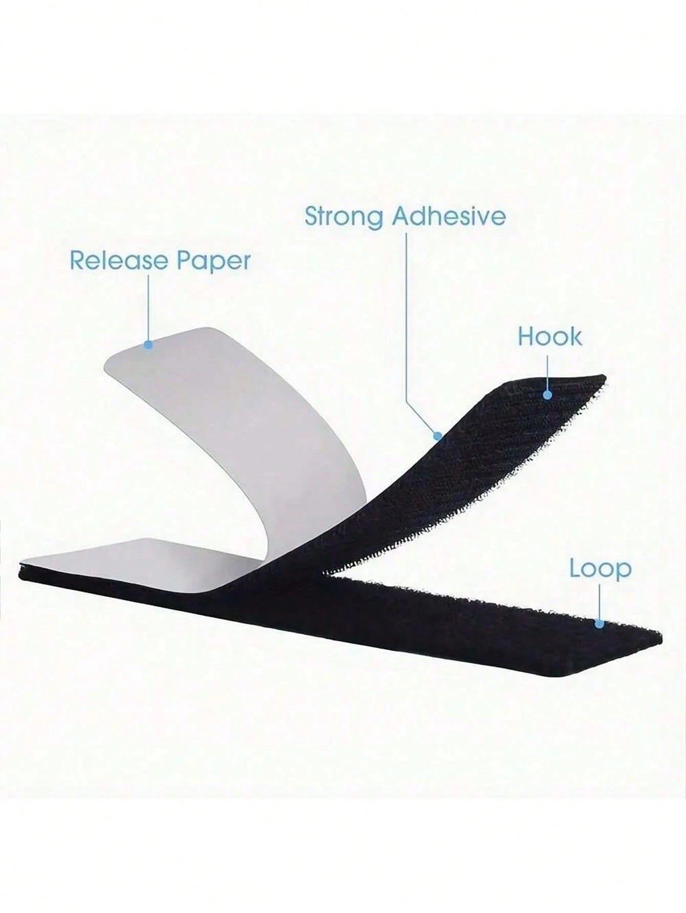 10/20/40/60pcs Self Adhesive Hook And Loop Strips, Sticky Back Tape Fastener, Heavy Duty Mounting Strips For Home Or Office Use- Instead Of Holes And Screws