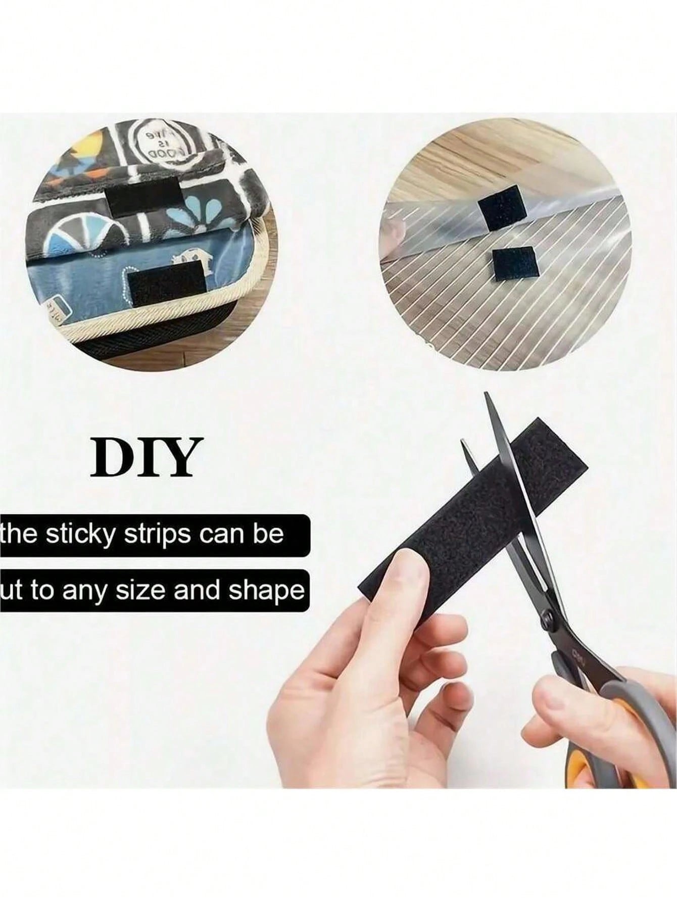 10/20/40/60pcs Self Adhesive Hook And Loop Strips, Sticky Back Tape Fastener, Heavy Duty Mounting Strips For Home Or Office Use- Instead Of Holes And Screws