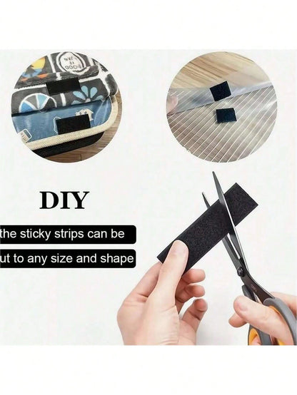 10/20/40/60pcs Self Adhesive Hook And Loop Strips, Sticky Back Tape Fastener, Heavy Duty Mounting Strips For Home Or Office Use- Instead Of Holes And Screws