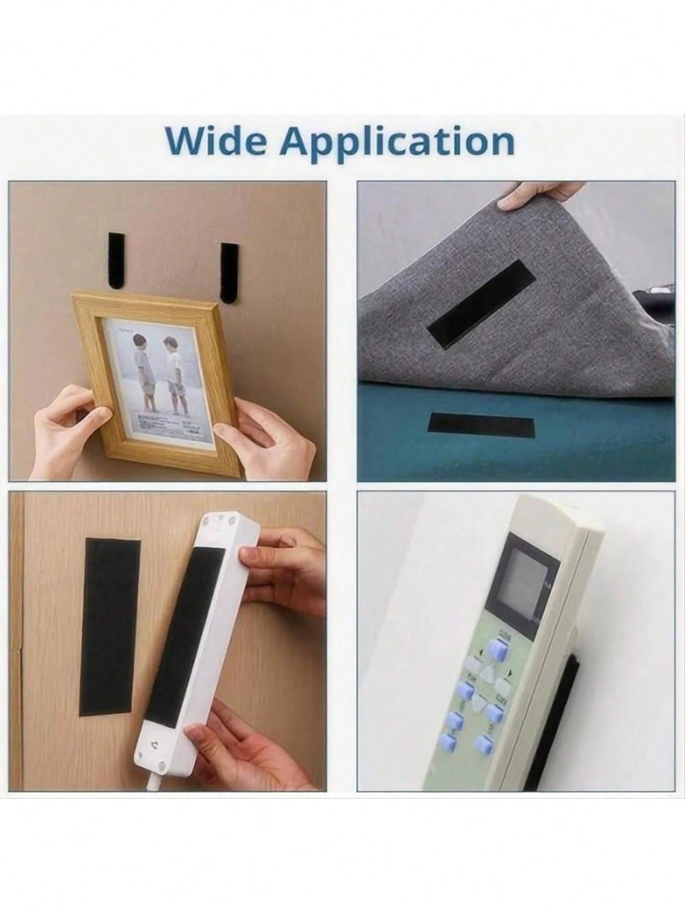 10/20/40/60pcs Self Adhesive Hook And Loop Strips, Sticky Back Tape Fastener, Heavy Duty Mounting Strips For Home Or Office Use- Instead Of Holes And Screws