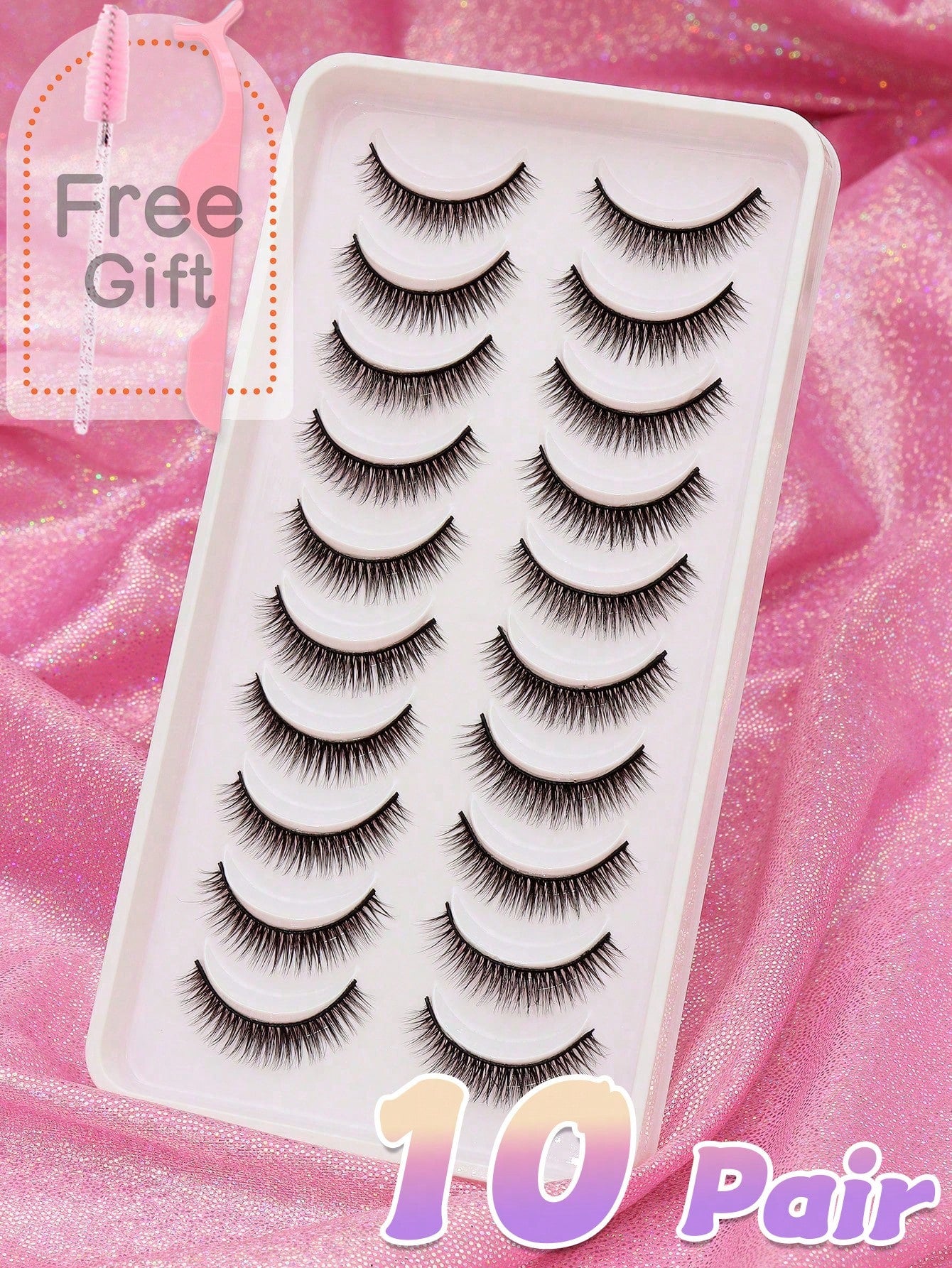 10/5/1 Pair Natural C Curl False Eyelashes, Fluffy Soft, Dense 3D Lashes, Long & Thin, Messy Multi-Layer, Short & Thick, Can Be Grafted, Loose False Eyelashes, Suitable For Makeup, Wedding, Party, Nig