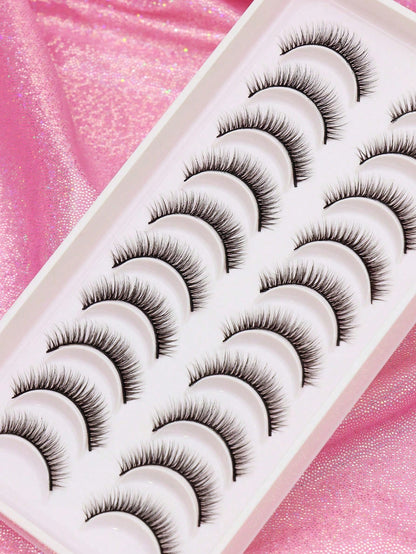 10/5/1 Pair Natural C Curl False Eyelashes, Fluffy Soft, Dense 3D Lashes, Long & Thin, Messy Multi-Layer, Short & Thick, Can Be Grafted, Loose False Eyelashes, Suitable For Makeup, Wedding, Party, Nig
