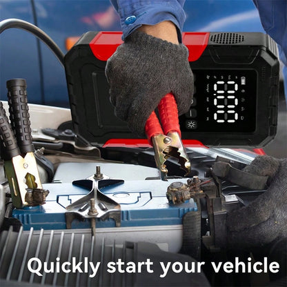 10-In-1 Car Emergency Jump Starter 13000A With Battery Charging System, Optional Air Compressor 150PSI, LED Work Light, USB Type-C Fast Charging And LCD Power Display