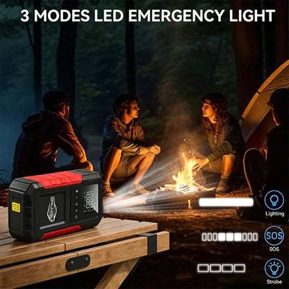 10-In-1 Car Emergency Jump Starter 13000A With Battery Charging System, Optional Air Compressor 150PSI, LED Work Light, USB Type-C Fast Charging And LCD Power Display