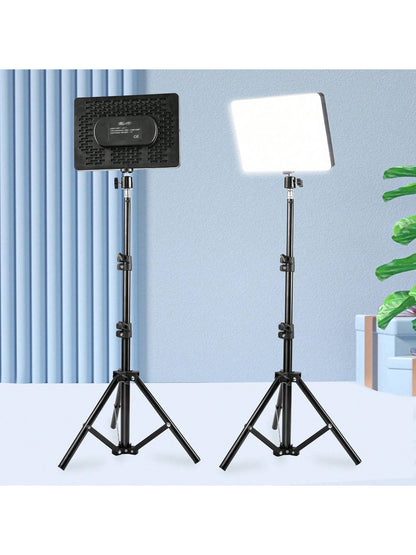 10 Inch LED Square Light With 110cm Adjustable Tripod Stand- Enhanced Brightness, Full Coverage- Perfect For Photography, Makeup, Group Selfies, Meetings, And Live Streaming Nan Strong Load-Bearing