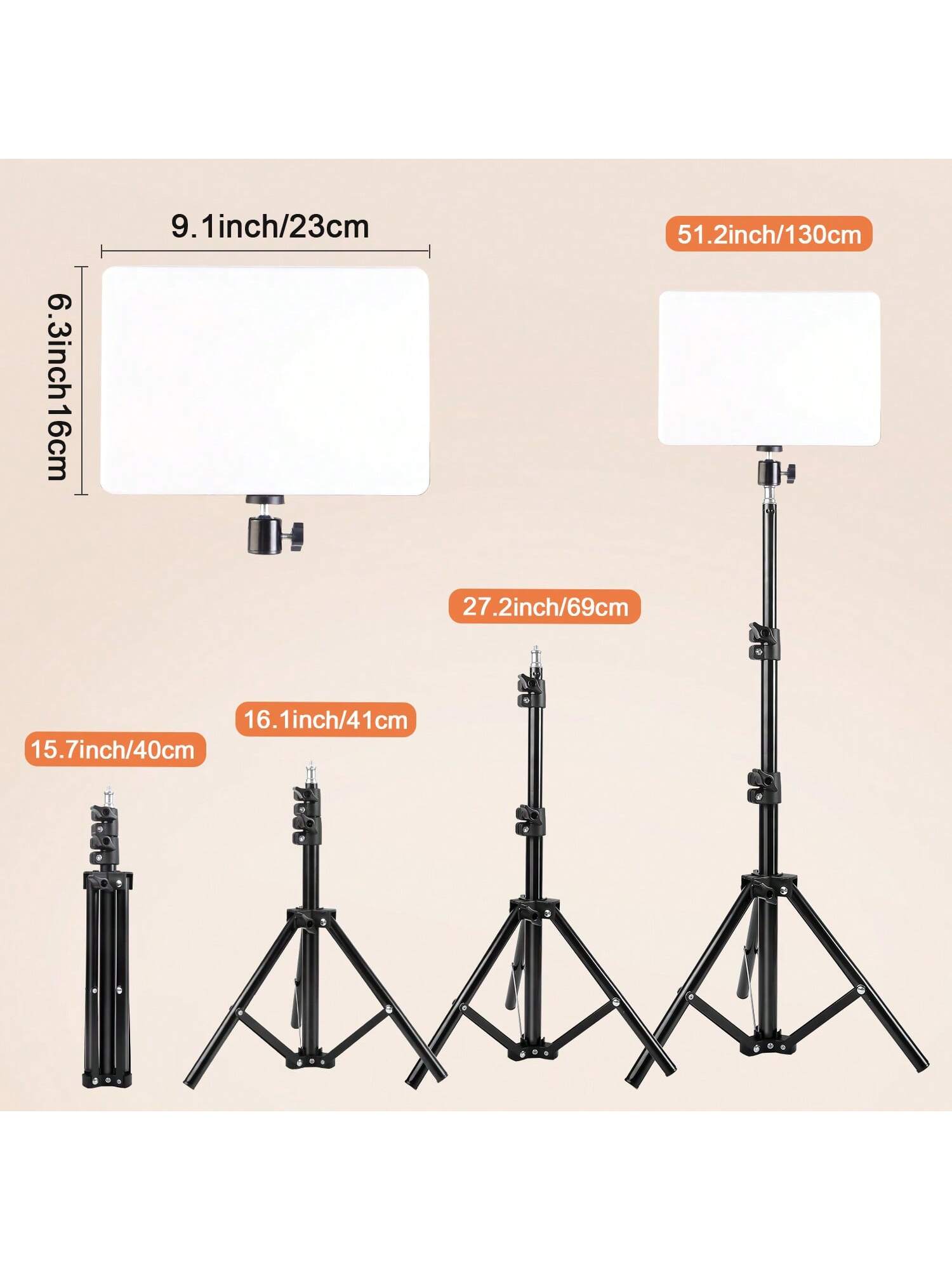 10 Inch LED Square Light With 110cm Adjustable Tripod Stand- Enhanced Brightness, Full Coverage- Perfect For Photography, Makeup, Group Selfies, Meetings, And Live Streaming Nan Strong Load-Bearing