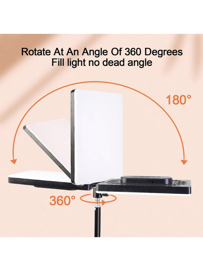 10 Inch LED Square Light With 110cm Adjustable Tripod Stand- Enhanced Brightness, Full Coverage- Perfect For Photography, Makeup, Group Selfies, Meetings, And Live Streaming Nan Strong Load-Bearing