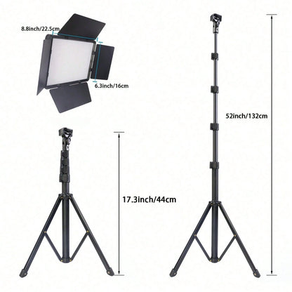 10 Inch Professional LED Studio Spotlight With 130cm Adjustable Tripod| Portable Square Light With Diffuser Panel (22.5x16cm)| 3-Color Mild Ultra Bright Lighting Suitable For Photography, Live Strea