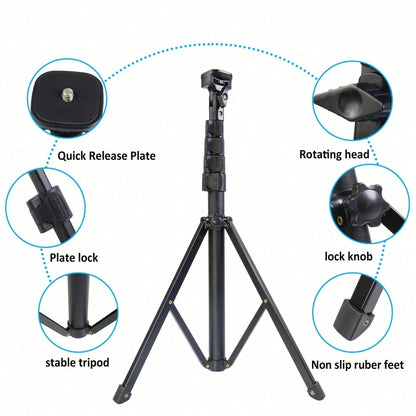 10 Inch Professional LED Studio Spotlight With 130cm Adjustable Tripod| Portable Square Light With Diffuser Panel (22.5x16cm)| 3-Color Mild Ultra Bright Lighting Suitable For Photography, Live Strea