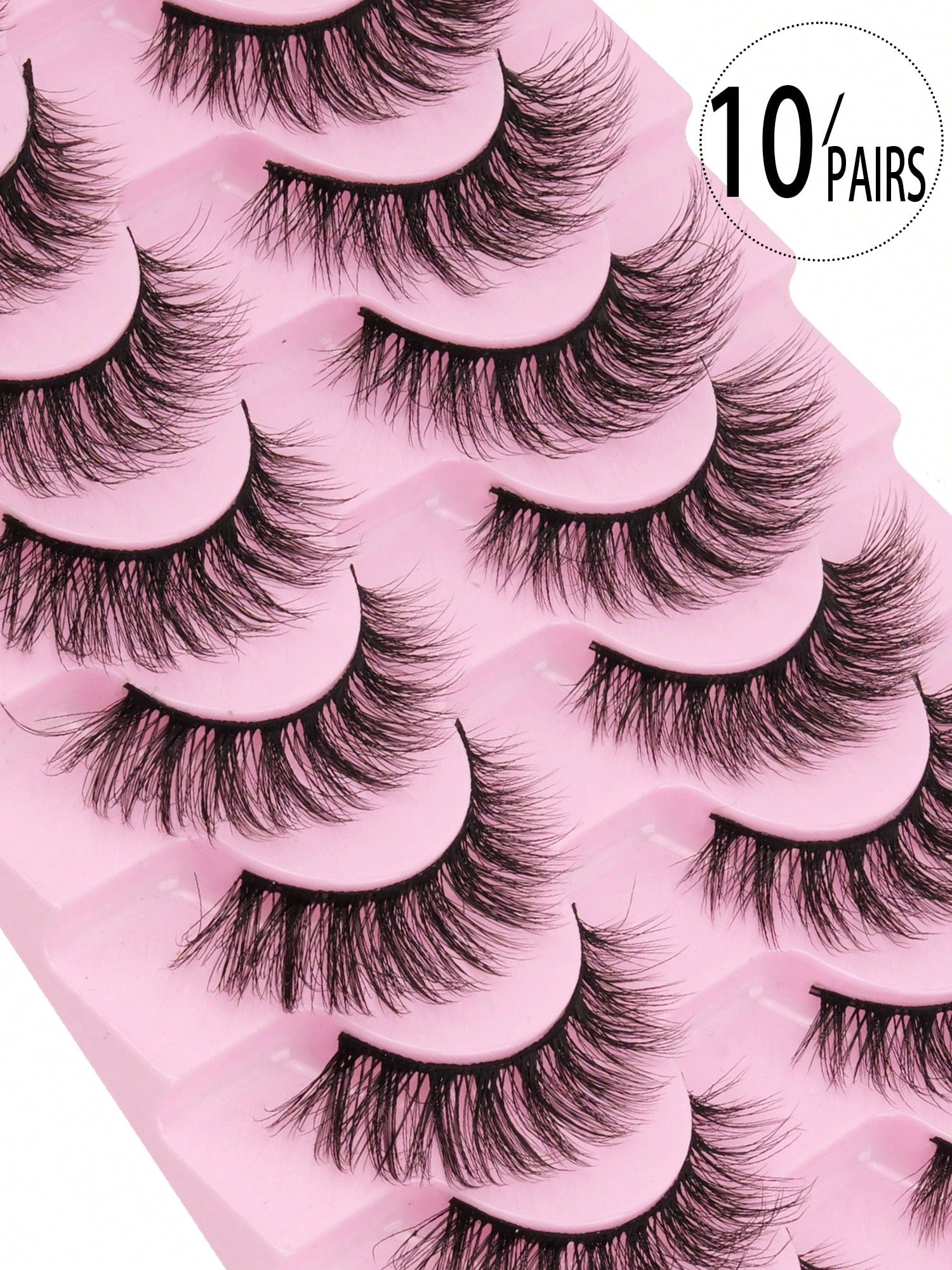 10 Pairs Cat Eye False Eyelashes, Fluffy Lightweight Soft, Create Natural Makeup Effect, 3D Faux Mink Hair False Eyelashes, Reusable For Daily Makeup, Strip False Eyelashes, Eyelashes, False Eyelashes