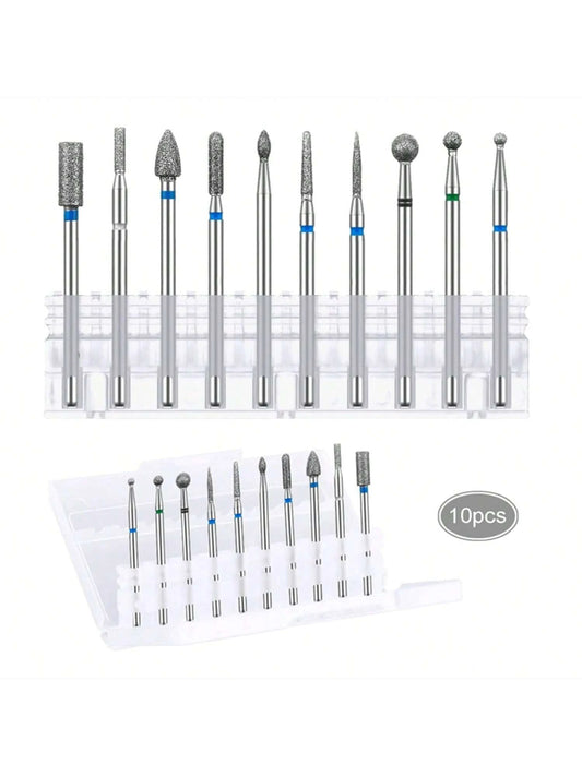 10 Pieces Nail Drill Bit Sander, 332 Electric Nail File Diamond Pedicure Professional Sander Nail Accessories Sets Nail Drill Bits Pedicure Nail Art Tools