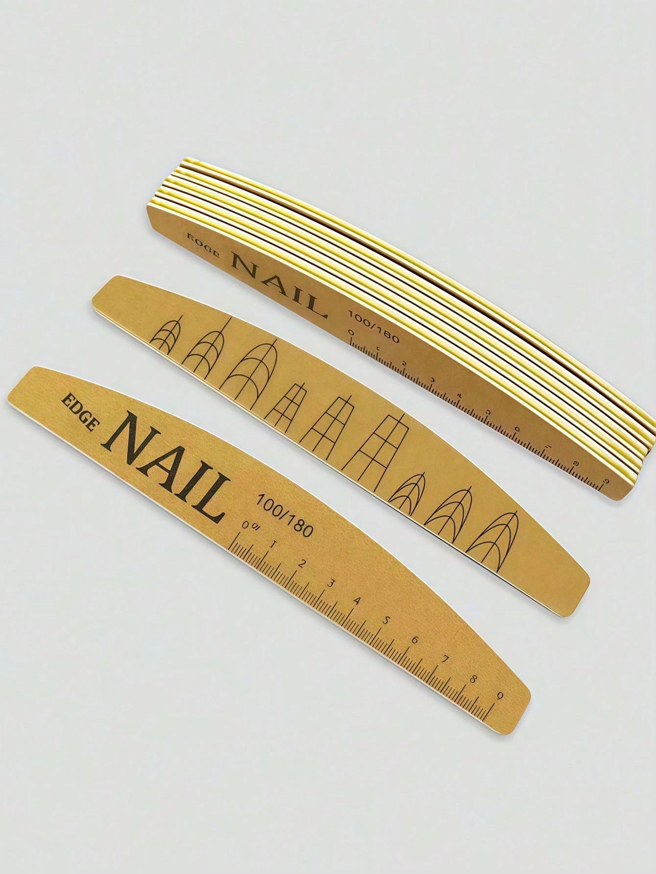 100/50/25/20/10/8/6/4/3/2/1pc Washable Wear-Resistant Nail File With Scale, Non-Shedding Sponge Buffer, Durable Double-Sided Nail File For Shaping And Polishing, Random Style And Color.Washable Durabl