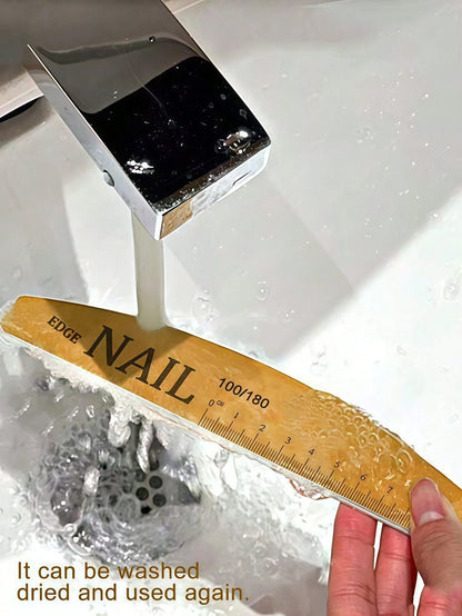 100/50/25/20/10/8/6/4/3/2/1pc Washable Wear-Resistant Nail File With Scale, Non-Shedding Sponge Buffer, Durable Double-Sided Nail File For Shaping And Polishing, Random Style And Color.Washable Durabl