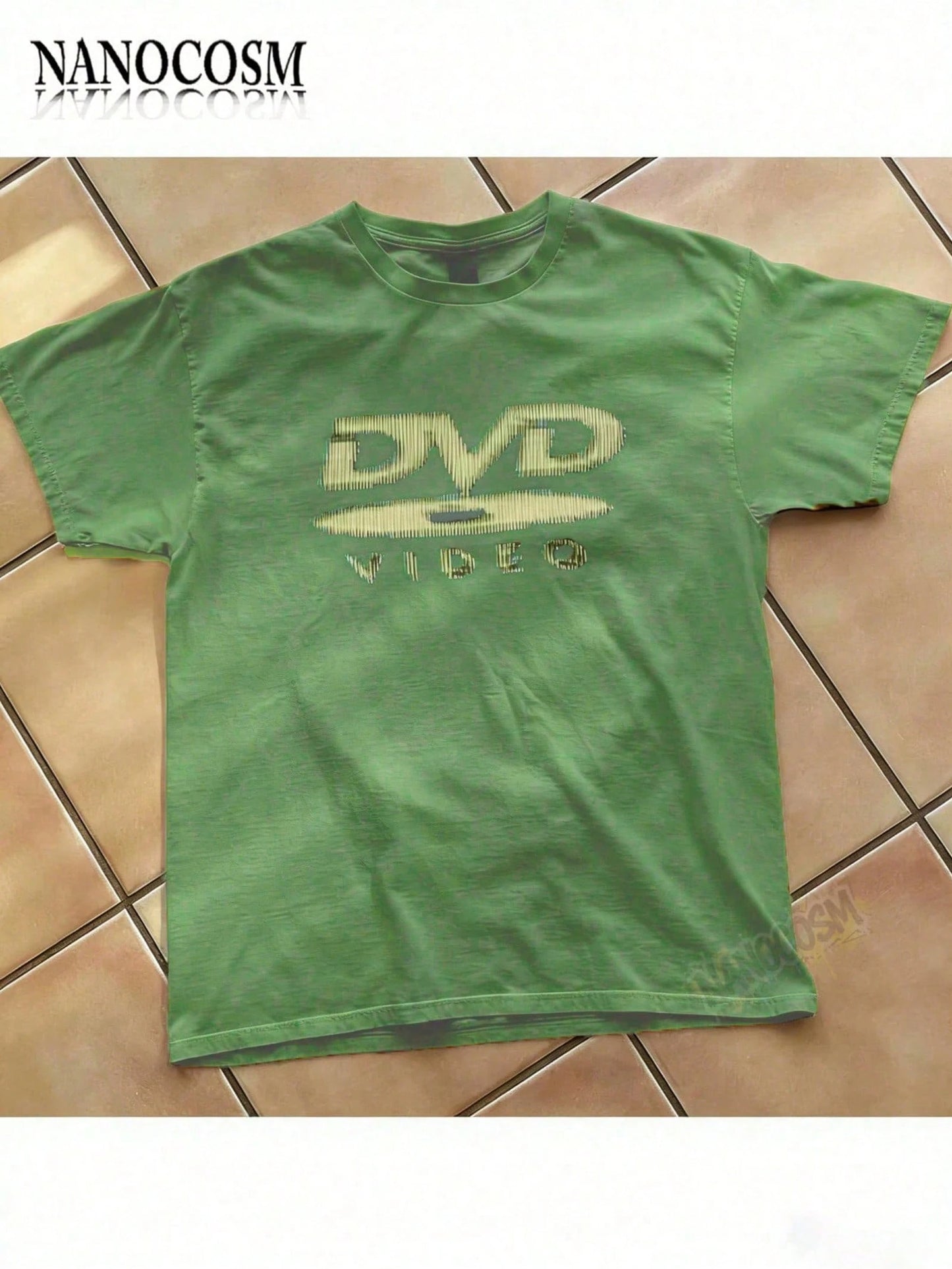 [100% Cotton] DVD Video Nostalgic Green Logo Vintage Gaming Print T-Shirt 2000s Aesthetic Retro Summer Shirt- Unisex Women & Men's Campus Daily Wear