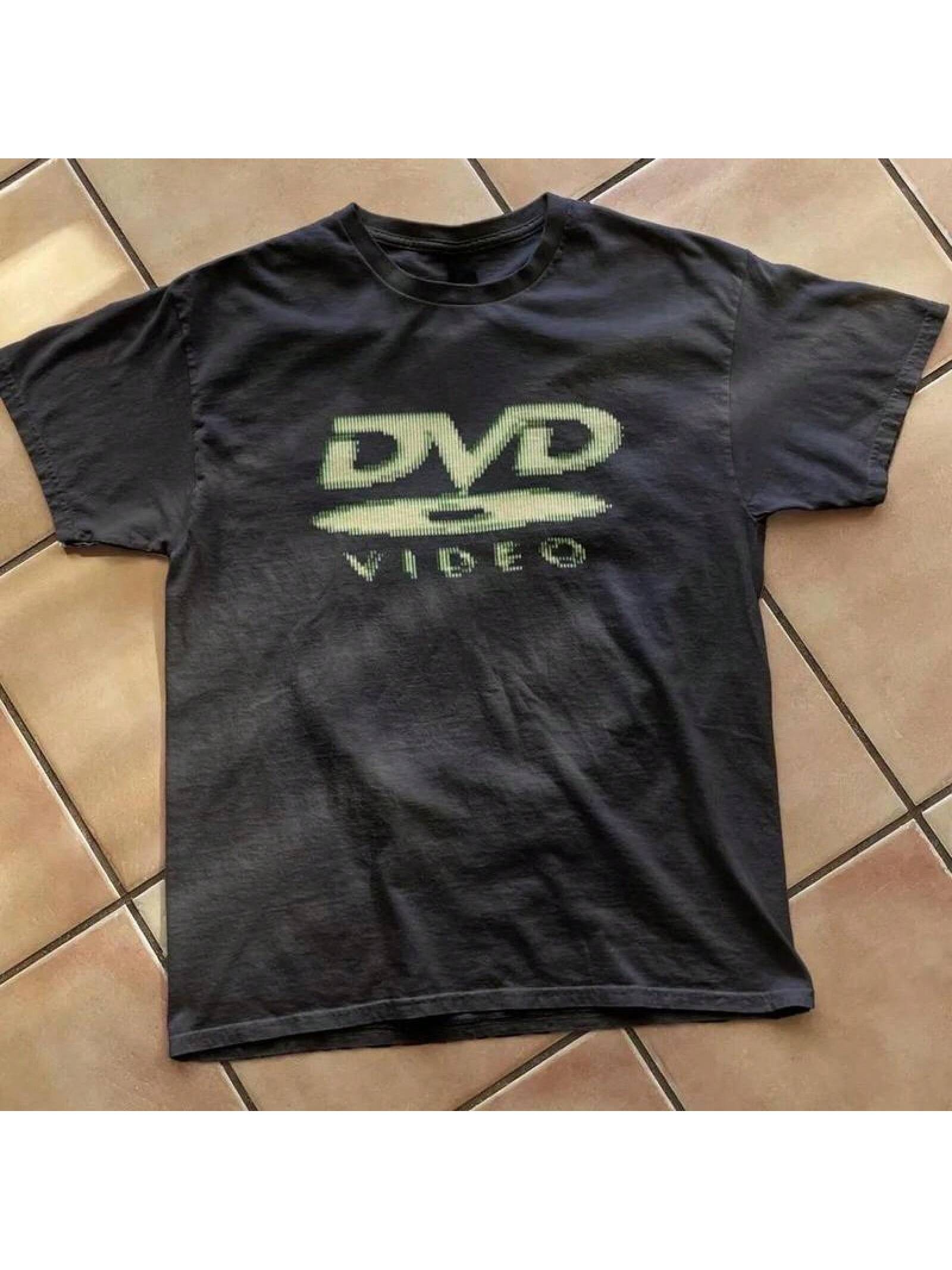 [100% Cotton] DVD Video Nostalgic Green Logo Vintage Gaming Print T-Shirt 2000s Aesthetic Retro Summer Shirt- Unisex Women & Men's Campus Daily Wear