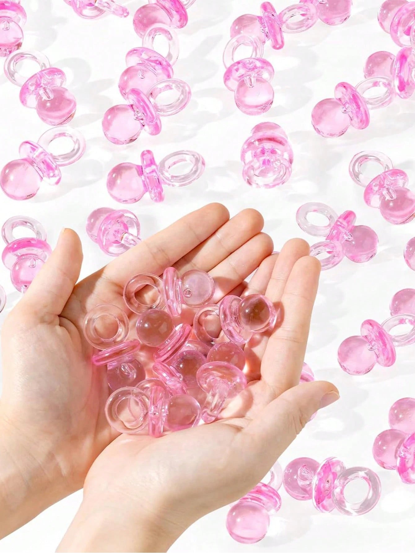 100pcs/150pcs Acrylic Pacifiers Suitable For Baby Shower Games, Cute Baby Shower Pacifiers, Diy Gender Revealing Party Table Scattering, Baby Shower Gifts, Multi-Color