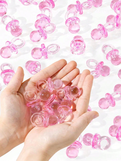 100pcs/150pcs Acrylic Pacifiers Suitable For Baby Shower Games, Cute Baby Shower Pacifiers, Diy Gender Revealing Party Table Scattering, Baby Shower Gifts, Multi-Color