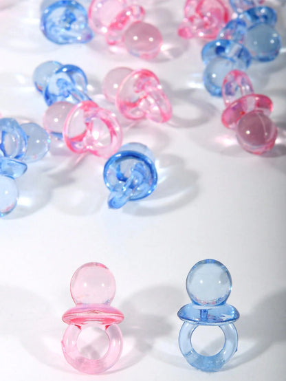 100pcs/150pcs Acrylic Pacifiers Suitable For Baby Shower Games, Cute Baby Shower Pacifiers, Diy Gender Revealing Party Table Scattering, Baby Shower Gifts, Multi-Color