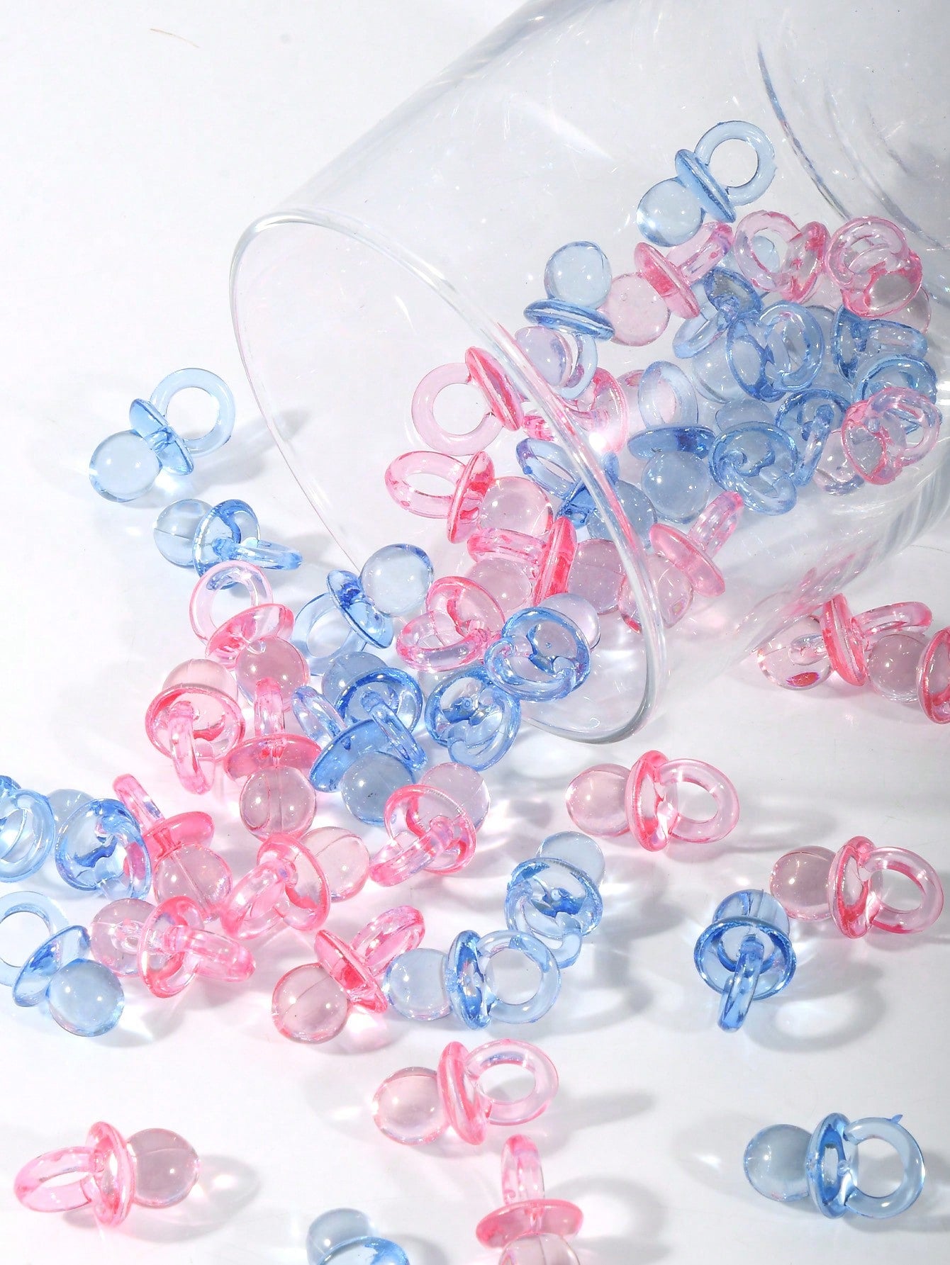 100pcs/150pcs Acrylic Pacifiers Suitable For Baby Shower Games, Cute Baby Shower Pacifiers, Diy Gender Revealing Party Table Scattering, Baby Shower Gifts, Multi-Color
