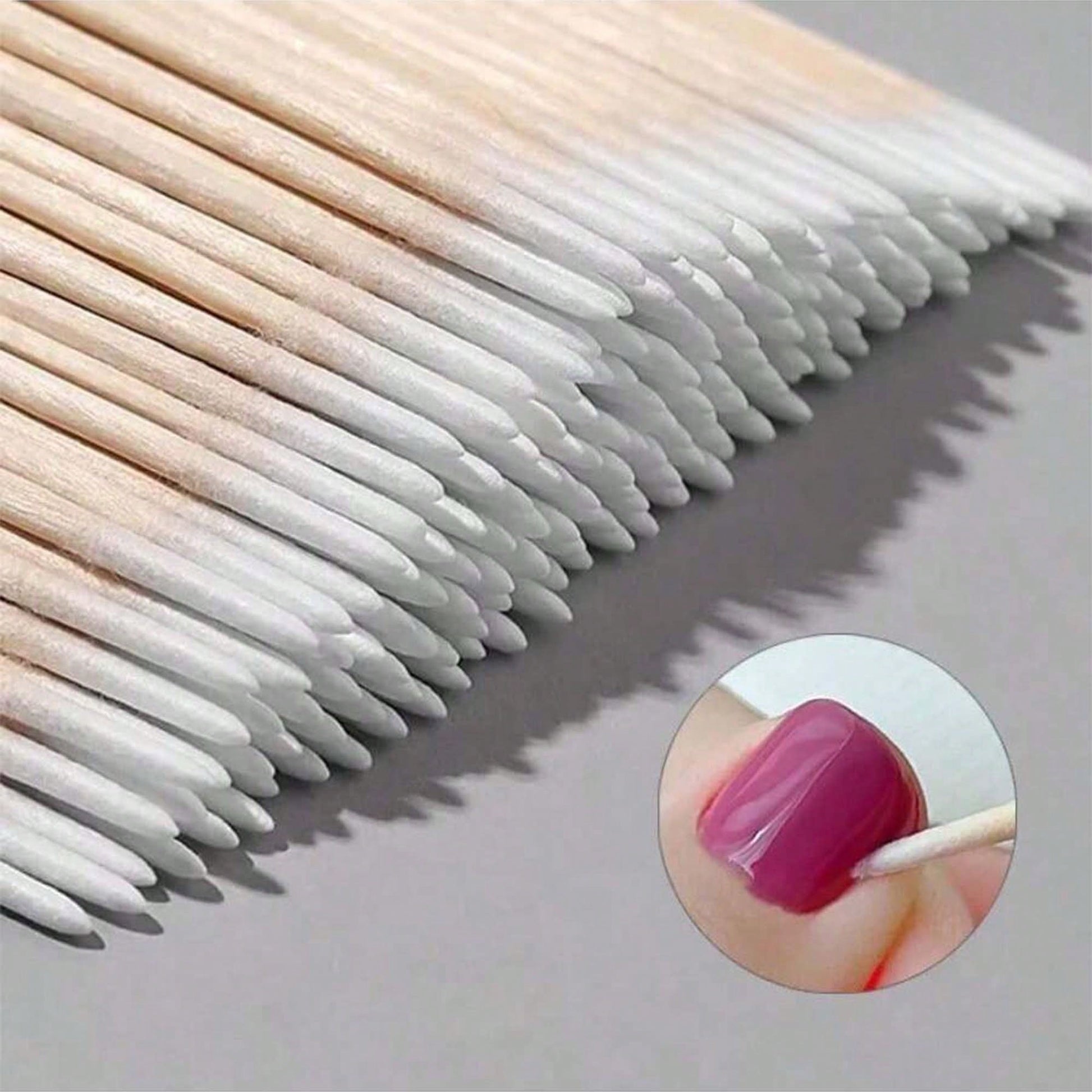 100pcs/200pcs Nail Cleaning Swabs Cleaning Sticks With Wooden Handle, Nail Art Detail Corrector, Nail Polish Remover, Manicure Tools (Random Styles)
