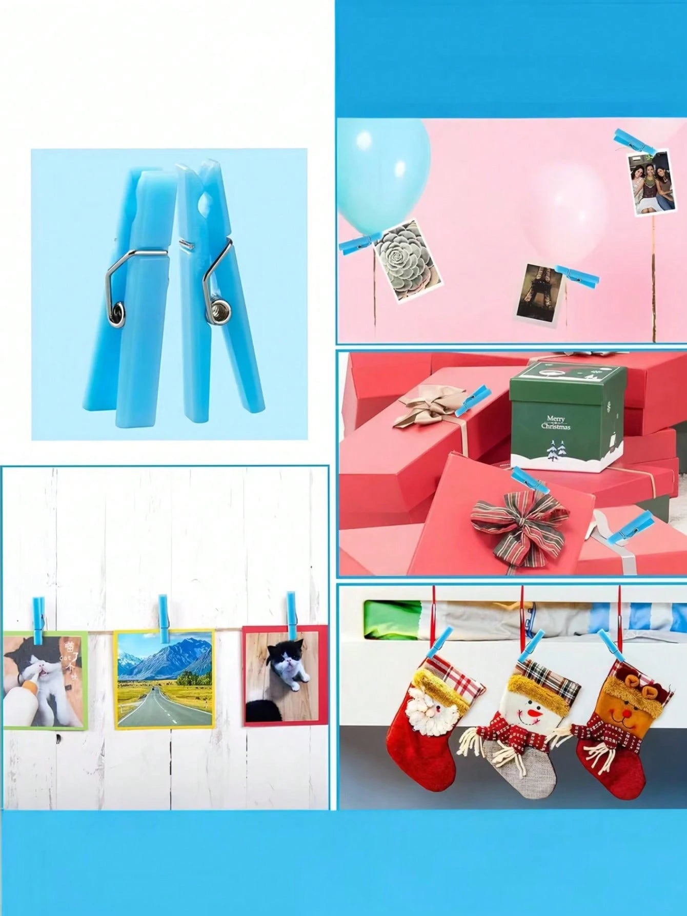 100pcs/50pcs Baby Shower Clothespins Game, Toddler Boys Plastic Clothespins, Mini Blue Clothespins, 1.2 Inch Large Pack, Ideal For Baby Shower, Gender Reveal Party Decor, Baby Gifts, DIY Crafts