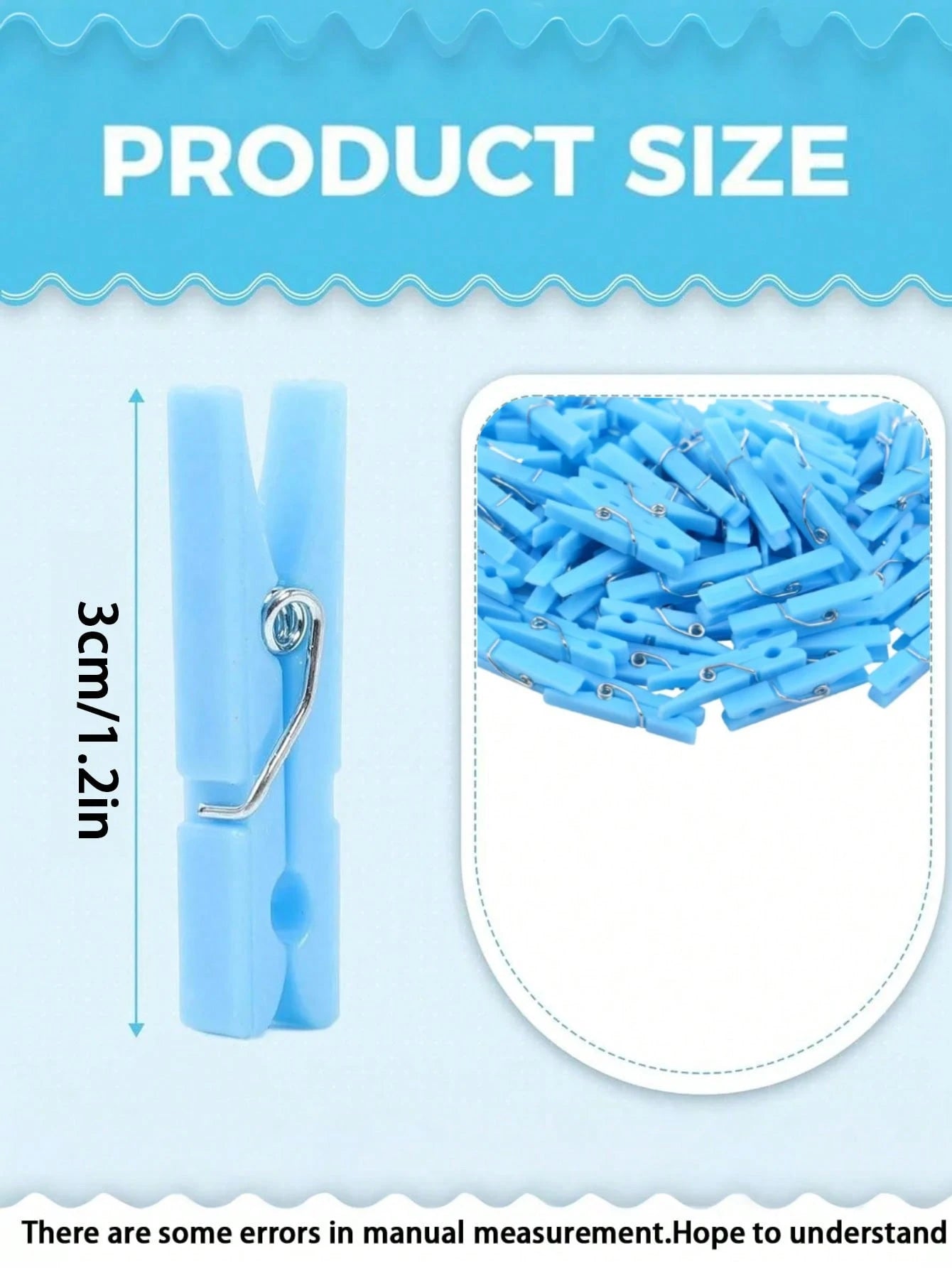 100pcs/50pcs Baby Shower Clothespins Game, Toddler Boys Plastic Clothespins, Mini Blue Clothespins, 1.2 Inch Large Pack, Ideal For Baby Shower, Gender Reveal Party Decor, Baby Gifts, DIY Crafts