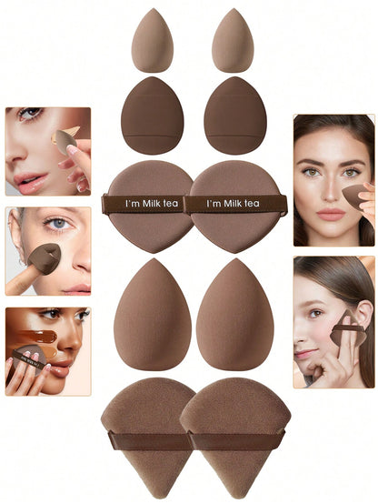 100pcs All-In-One Makeup Tool Set, Soft Makeup Sponges, Mini Sponges, Triangle Powder Puffs, Cushion Powder Puffs And Mini Cushion Powder Puffs, Suitable For Foundation, Concealer, Loose Powder Settin