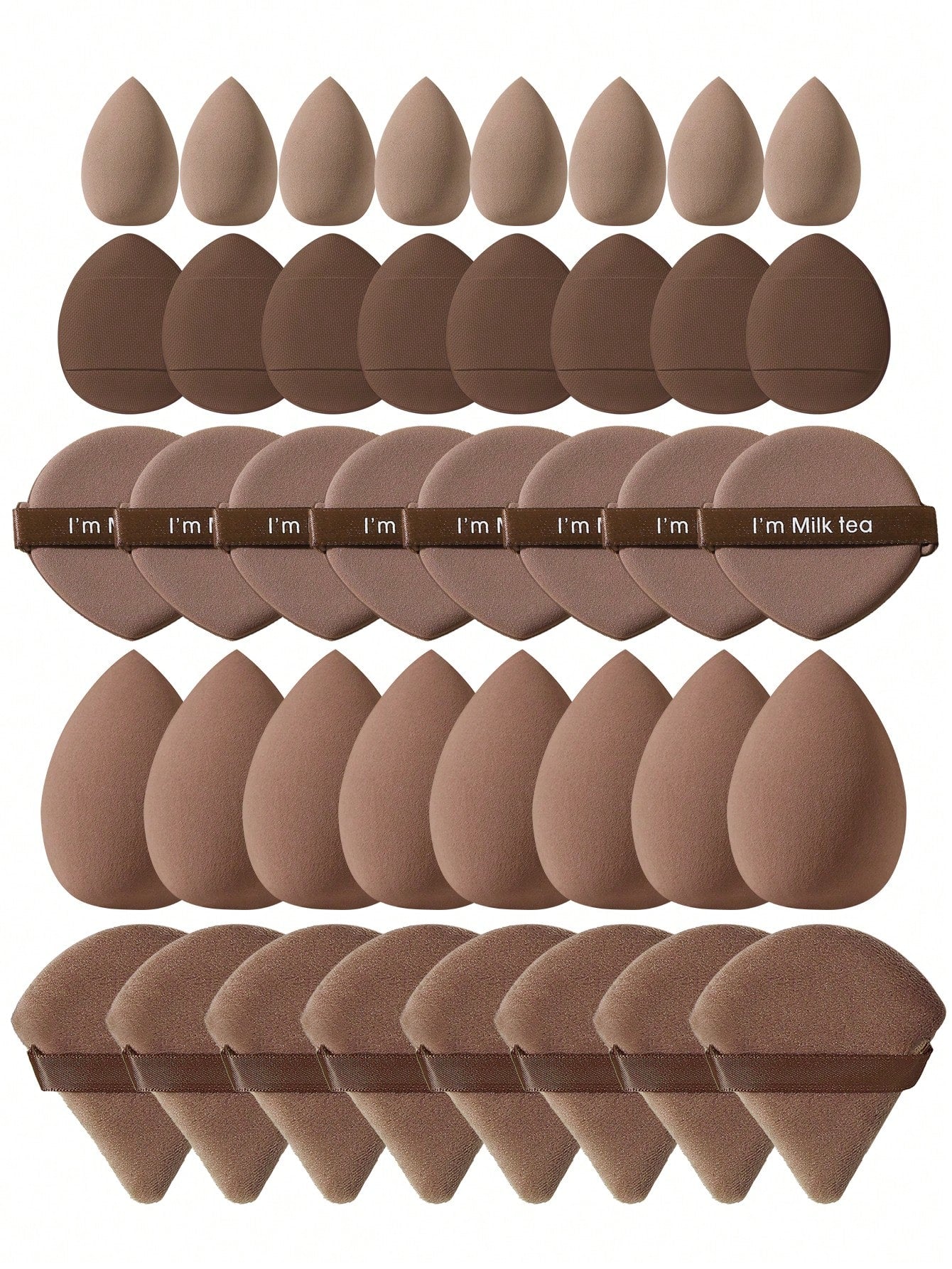 100pcs All-In-One Makeup Tool Set, Soft Makeup Sponges, Mini Sponges, Triangle Powder Puffs, Cushion Powder Puffs And Mini Cushion Powder Puffs, Suitable For Foundation, Concealer, Loose Powder Settin