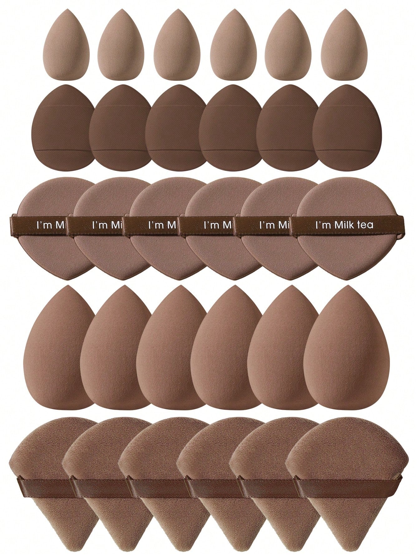 100pcs All-In-One Makeup Tool Set, Soft Makeup Sponges, Mini Sponges, Triangle Powder Puffs, Cushion Powder Puffs And Mini Cushion Powder Puffs, Suitable For Foundation, Concealer, Loose Powder Settin