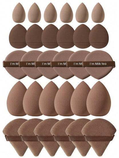 100pcs All-In-One Makeup Tool Set, Soft Makeup Sponges, Mini Sponges, Triangle Powder Puffs, Cushion Powder Puffs And Mini Cushion Powder Puffs, Suitable For Foundation, Concealer, Loose Powder Settin