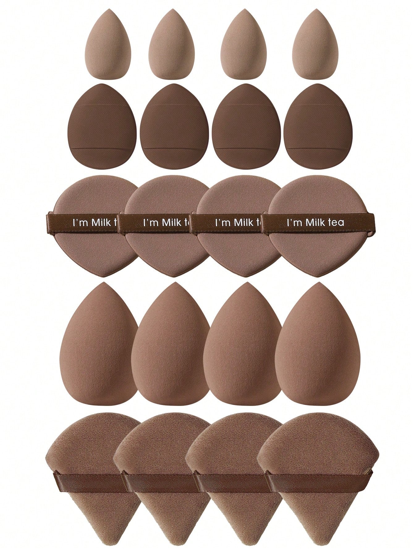 100pcs All-In-One Makeup Tool Set, Soft Makeup Sponges, Mini Sponges, Triangle Powder Puffs, Cushion Powder Puffs And Mini Cushion Powder Puffs, Suitable For Foundation, Concealer, Loose Powder Settin