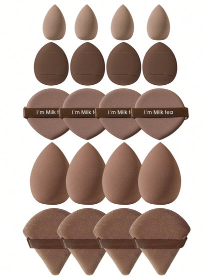 100pcs All-In-One Makeup Tool Set, Soft Makeup Sponges, Mini Sponges, Triangle Powder Puffs, Cushion Powder Puffs And Mini Cushion Powder Puffs, Suitable For Foundation, Concealer, Loose Powder Settin