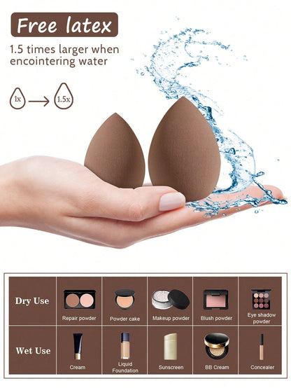 100pcs All-In-One Makeup Tool Set, Soft Makeup Sponges, Mini Sponges, Triangle Powder Puffs, Cushion Powder Puffs And Mini Cushion Powder Puffs, Suitable For Foundation, Concealer, Loose Powder Settin