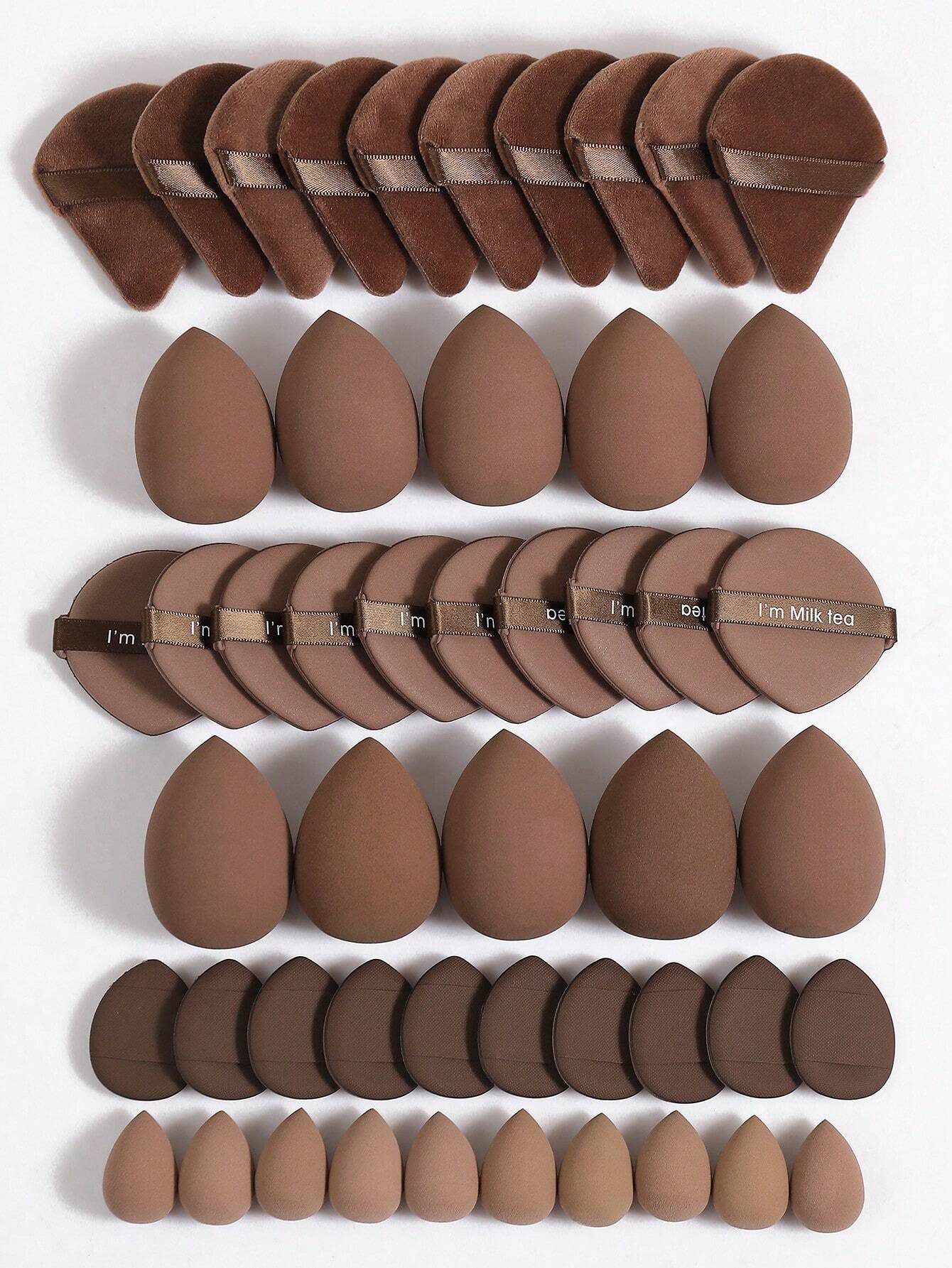 100pcs All-In-One Makeup Tool Set, Soft Makeup Sponges, Mini Sponges, Triangle Powder Puffs, Cushion Powder Puffs And Mini Cushion Powder Puffs, Suitable For Foundation, Concealer, Loose Powder Settin