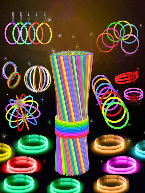 100pcs Glow Sticks, Suitable For Baby Shower Decor, Bachelorette Party, Gender Reveal Party Decor, Wedding Decor, Party Supplies, Party Favors, Photography Props, Weddings, Parties And Dances, Glow Ne