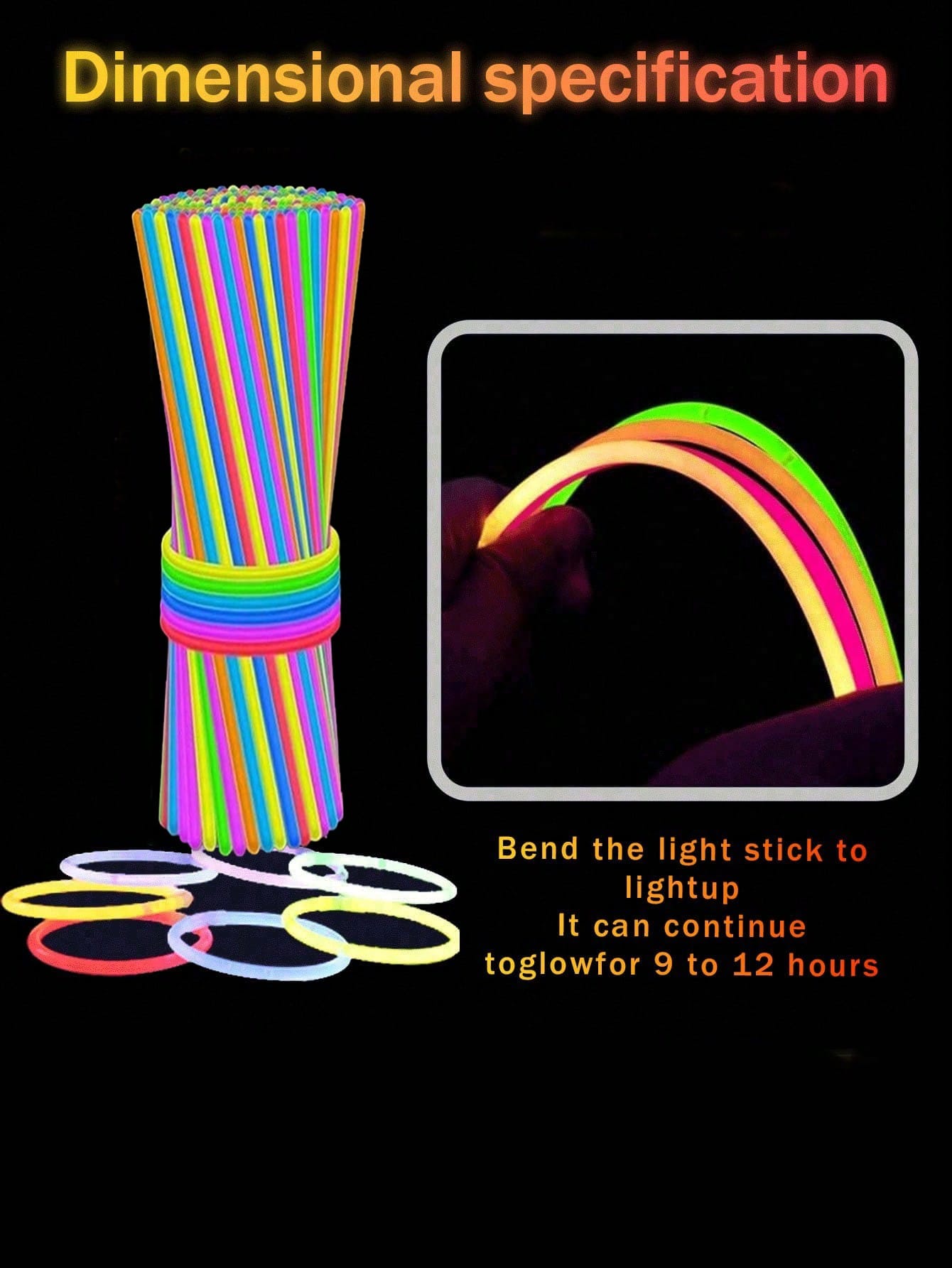 100pcs Glow Sticks, Suitable For Baby Shower Decor, Bachelorette Party, Gender Reveal Party Decor, Wedding Decor, Party Supplies, Party Favors, Photography Props, Weddings, Parties And Dances, Glow Ne