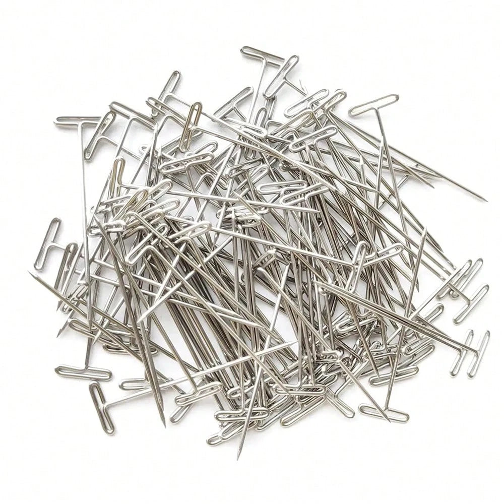 100pcs T-Pins, Handmade Craft Jewelry Sewing Pins, Used For Fixing Wigs Display On Canvas Heads