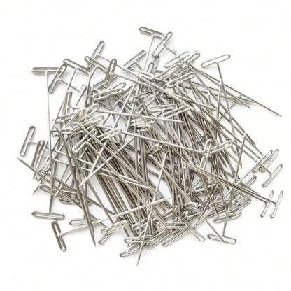 100pcs T-Pins, Handmade Craft Jewelry Sewing Pins, Used For Fixing Wigs Display On Canvas Heads