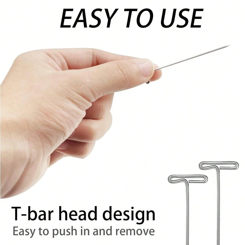 100pcs T-Pins, Handmade Craft Jewelry Sewing Pins, Used For Fixing Wigs Display On Canvas Heads