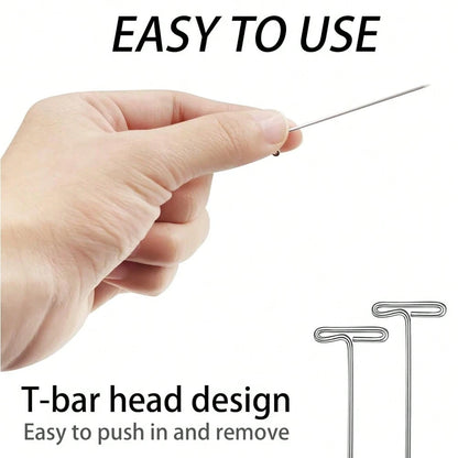 100pcs T-Pins, Handmade Craft Jewelry Sewing Pins, Used For Fixing Wigs Display On Canvas Heads