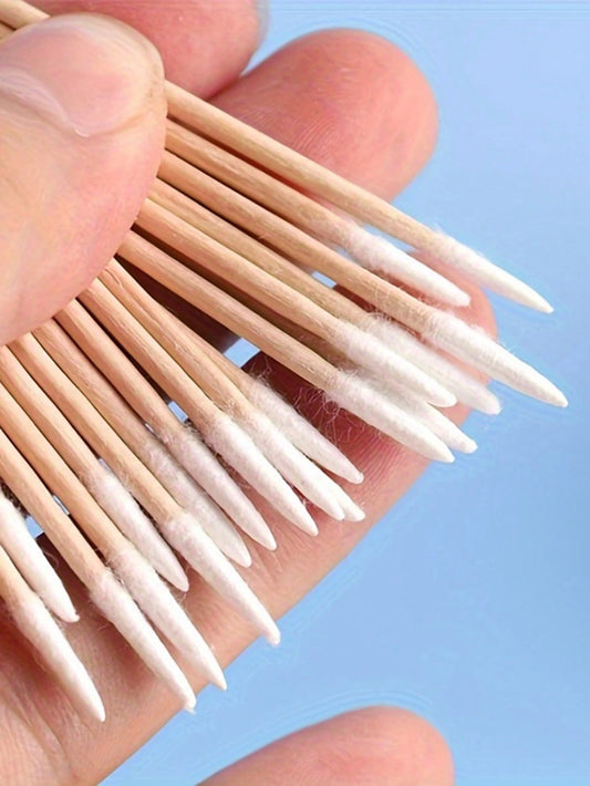 100pcs Ultra-Fine Disposable Nail Cleaning Sticks With Sharp Tip For Precision- Pack Of Small-Tip Wooden Toothpick-Style Sticks For Nail Care,Nail Supplies,Nail Tools,Nail Art Tools,Back To School,Na
