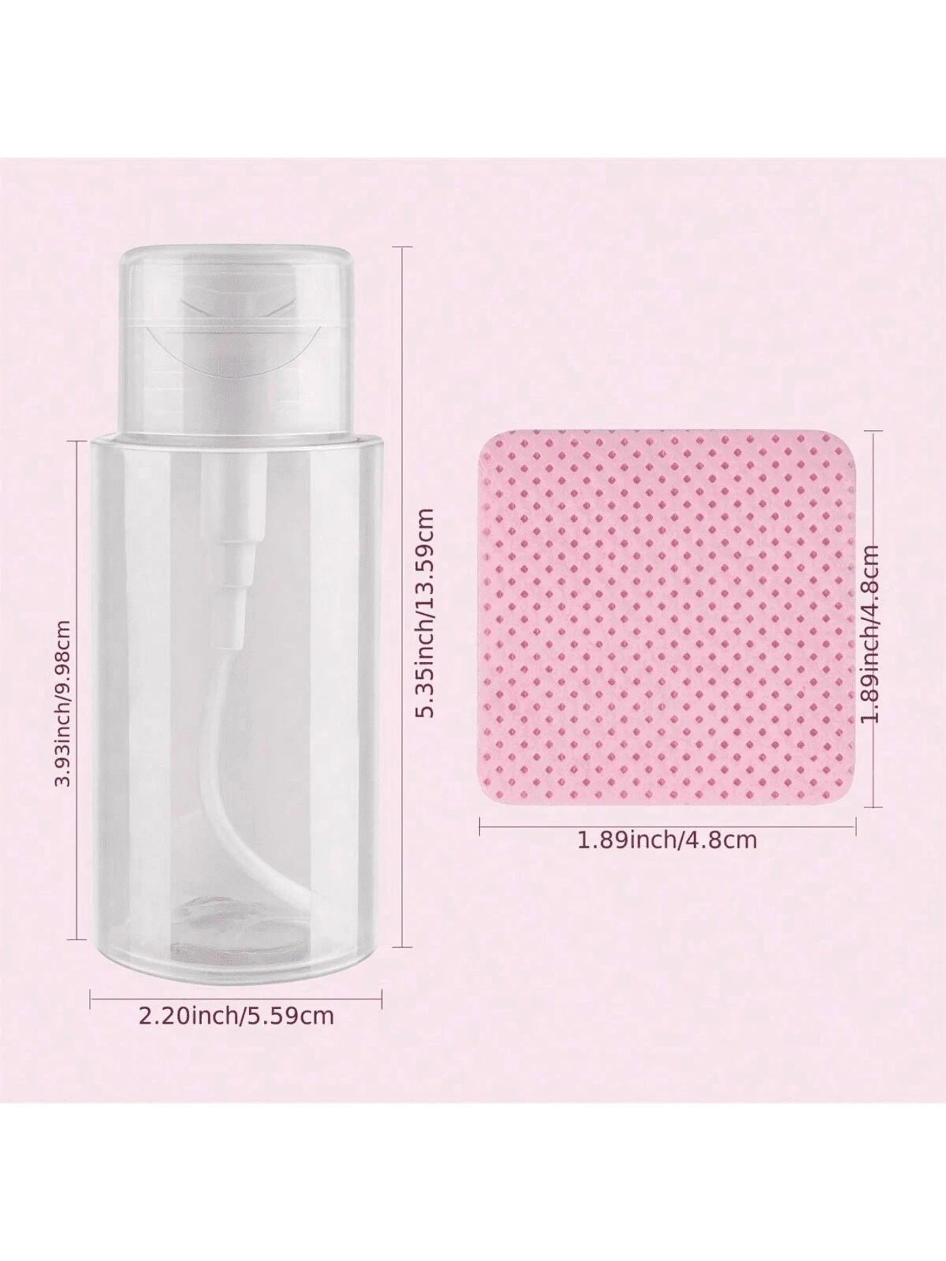 1080 PCS Pink Lint Free Nail Wipes, Eyelash Extension Wipes, Super Absorbent Soft Non-Woven With A Pump Dispenser Bottle Disposable Nail Polish Remover For Polish Clean Acrylic Nails Remover