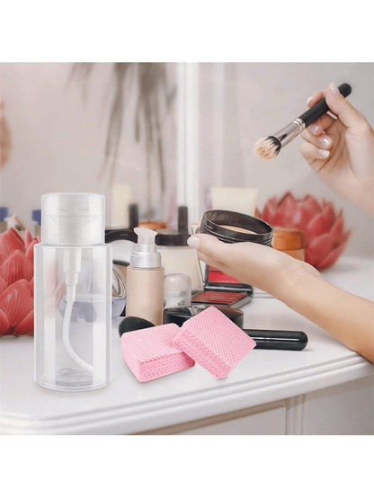 1080 PCS Pink Lint Free Nail Wipes, Eyelash Extension Wipes, Super Absorbent Soft Non-Woven With A Pump Dispenser Bottle Disposable Nail Polish Remover For Polish Clean Acrylic Nails Remover