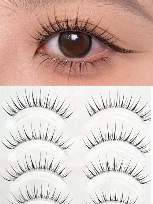 10pcs/Pack Fairy Soft Ultra Fine Transparent False Eyelashes, Natural Looking Long & Thick One Piece Design Strip Lashes, Lashes, Eyelashes, Fake Lashes