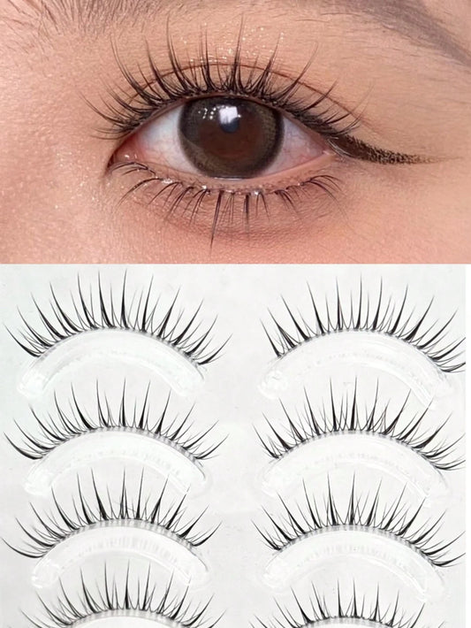 10pcs/Pack Fairy Soft Ultra Fine Transparent False Eyelashes, Natural Looking Long & Thick One Piece Design Strip Lashes, Lashes, Eyelashes, Fake Lashes
