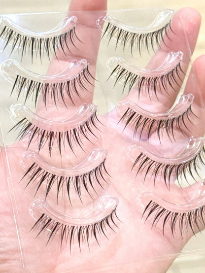 10pcs/Pack Fairy Soft Ultra Fine Transparent False Eyelashes, Natural Looking Long & Thick One Piece Design Strip Lashes, Lashes, Eyelashes, Fake Lashes