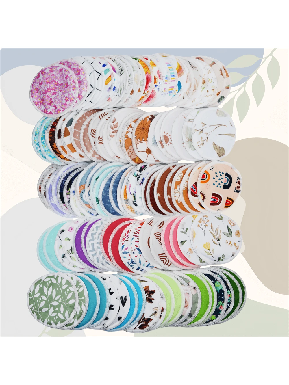10pcs Reusable Washable Nursing Pads, With 1 Mini Storage Bag Included