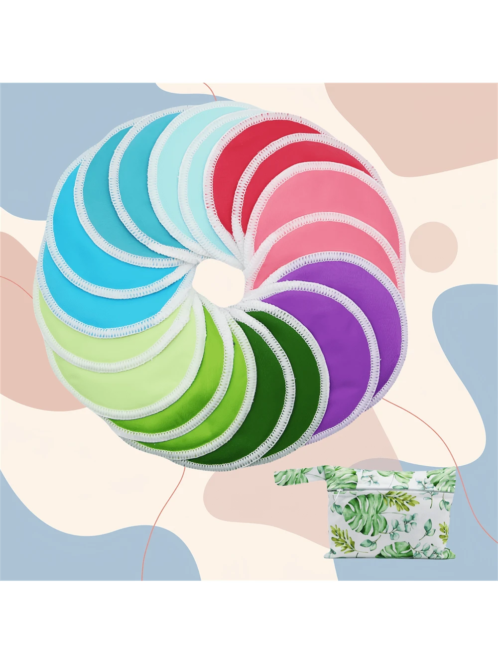 10pcs Reusable Washable Nursing Pads, With 1 Mini Storage Bag Included